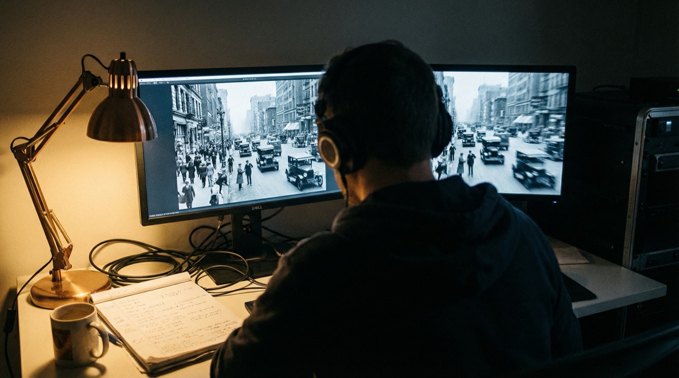 Montażownia - dwa monitory